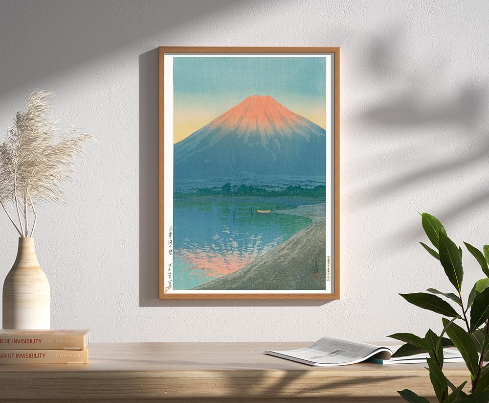 Amazon.co.jp: 川瀬巴水「山中湖の暁」木版画複製 A3サイズ 和紙の